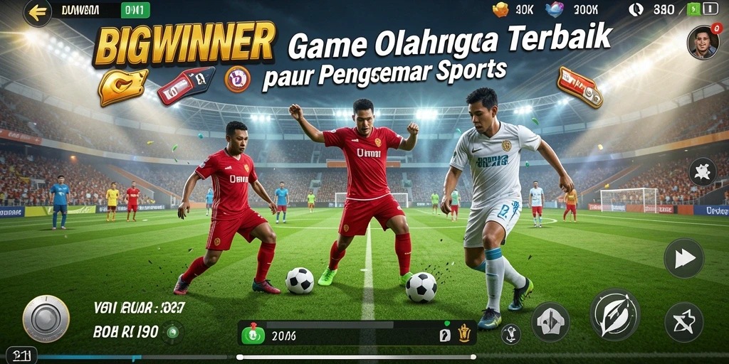 Screenshot BIGWINNER menampilkan aksi seru dalam permainan olahraga.