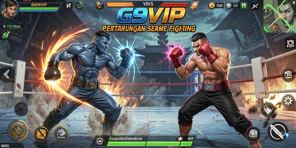 Gameplay pertarungan seru dan intens di G9VIP.