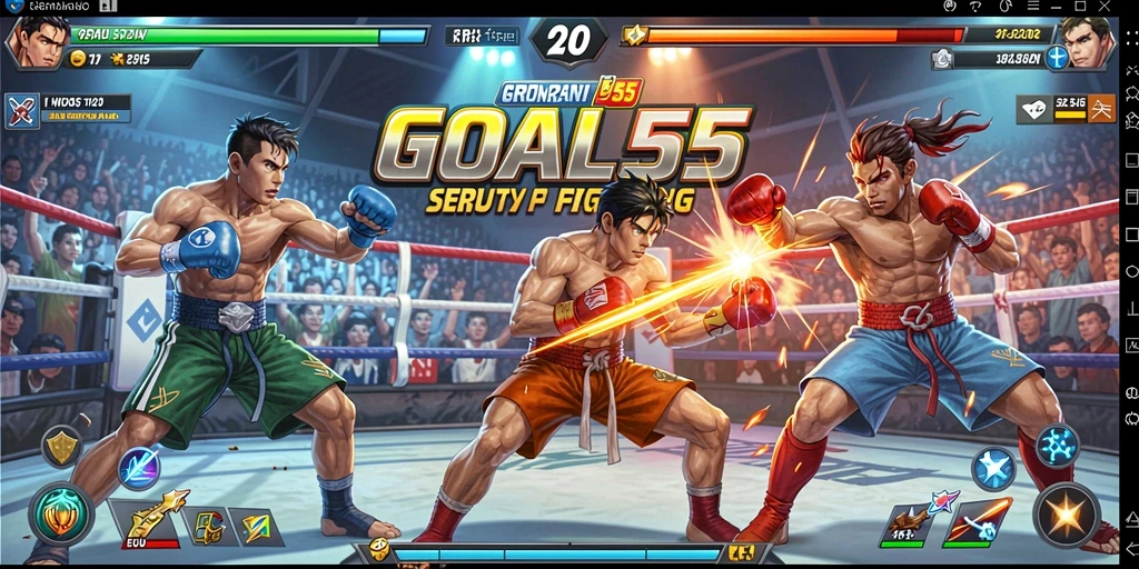 Screenshot gameplay Fighting yang mendebarkan di GOAL55.