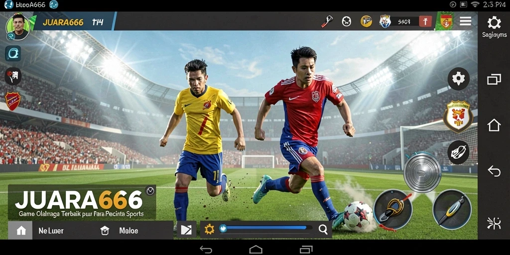 Tampilan gameplay seru JUARA666 dengan aksi olahraga mendebarkan.
