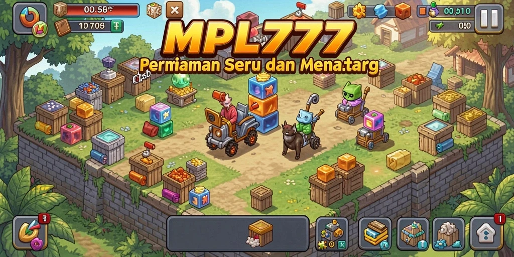 Tangkapan layar utama MPL777 menunjukkan pemain menyelesaikan puzzle yang penuh warna.