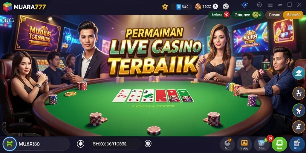 Screenshot gameplay MUARA777 menampilkan suasana Live Casino yang mendebarkan.
