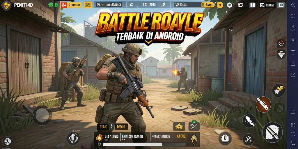 Gameplay seru di PENITI4D dengan aksi Battle Royale intens.