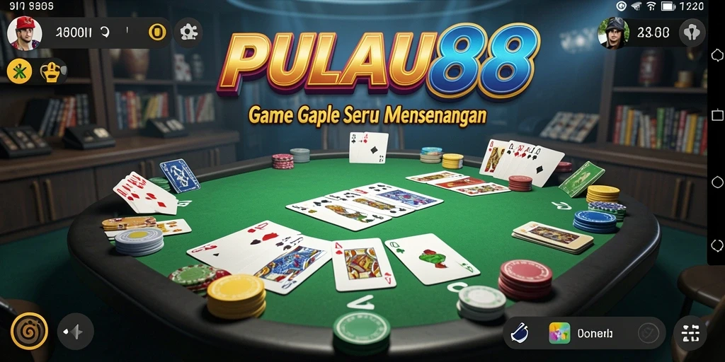 Screenshot gameplay PULAU88 menampilkan serunya bertanding Gaple.