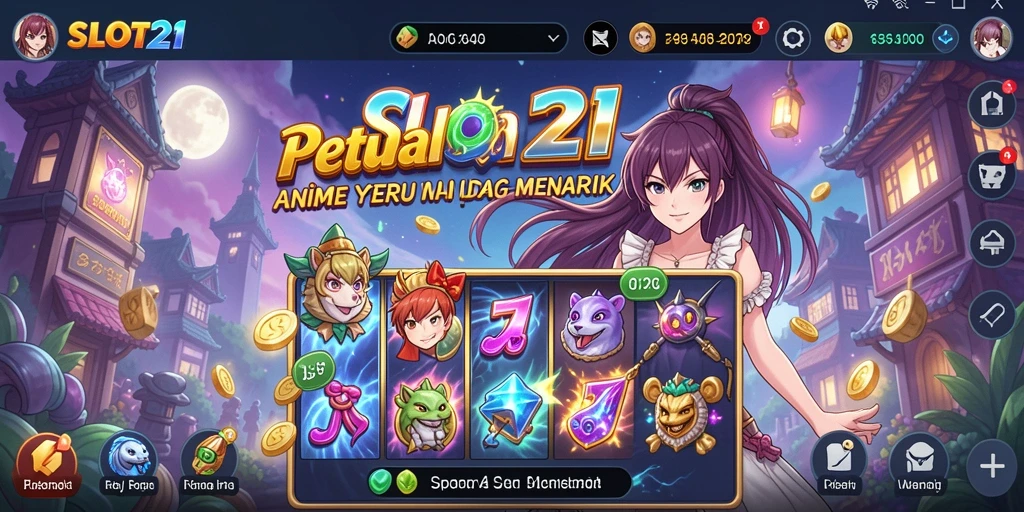 Screenshot permainan menunjukkan aksi seru dalam dunia Anime.