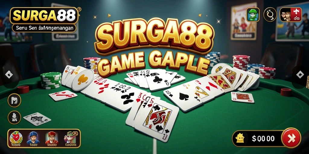 Screenshot gameplay SURGA88 menampilkan keseruan bermain Gaple.