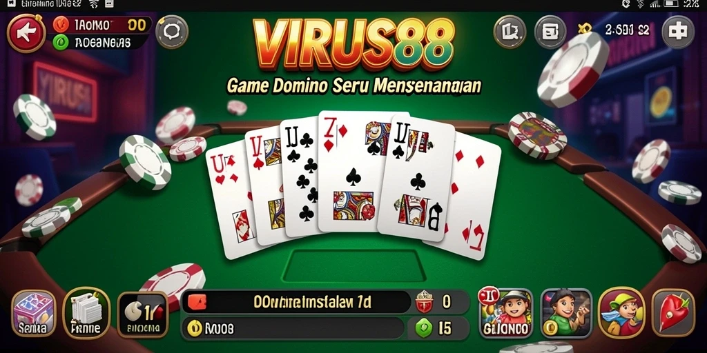 Screenshot gameplay <strong>VIRUS88</strong> menampilkan aksi seru permainan Domino.
